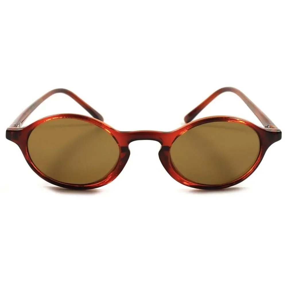 Vintage Retro Cool 80's Hipster Mens Womens Tortoise Small Oval Round Sunglasses